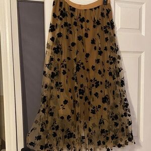 Chicwish Black Floral Maxi Skirt